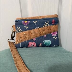 Floral Cork Wristlet